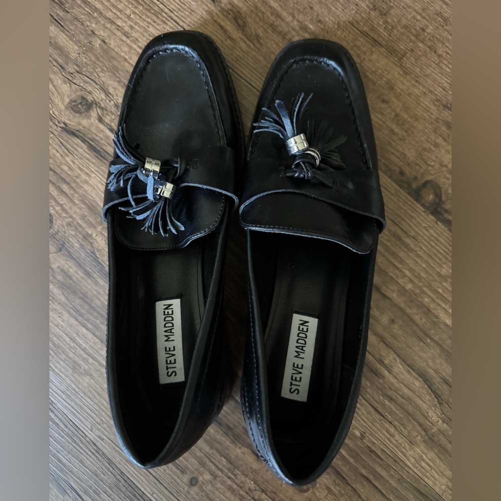 New Steve Madden Anabeth Black Loafers, Size 11